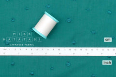 Japanese Fabric Embroidered Cotton Lawn Dots - green - 50cm
