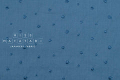 Japanese Fabric Embroidered Cotton Lawn Dots - blue - 50cm