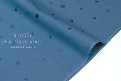 Japanese Fabric Embroidered Cotton Lawn Dots - blue - 50cm