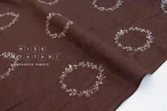 Japanese Fabric Embroidered Linen Blend - B4 - 50cm