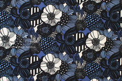 Japanese Fabric Wild Floral Canvas II - G - 50cm