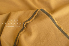 DEADSTOCK Japanese Fabric Shokunin Collection Azumadaki 47 Linen Wool Blend - mustard - 50cm