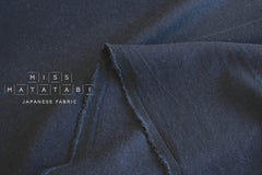 DEADSTOCK Japanese Fabric Shokunin Collection Azumadaki 47 Linen Wool Blend - ink blue - 50cm