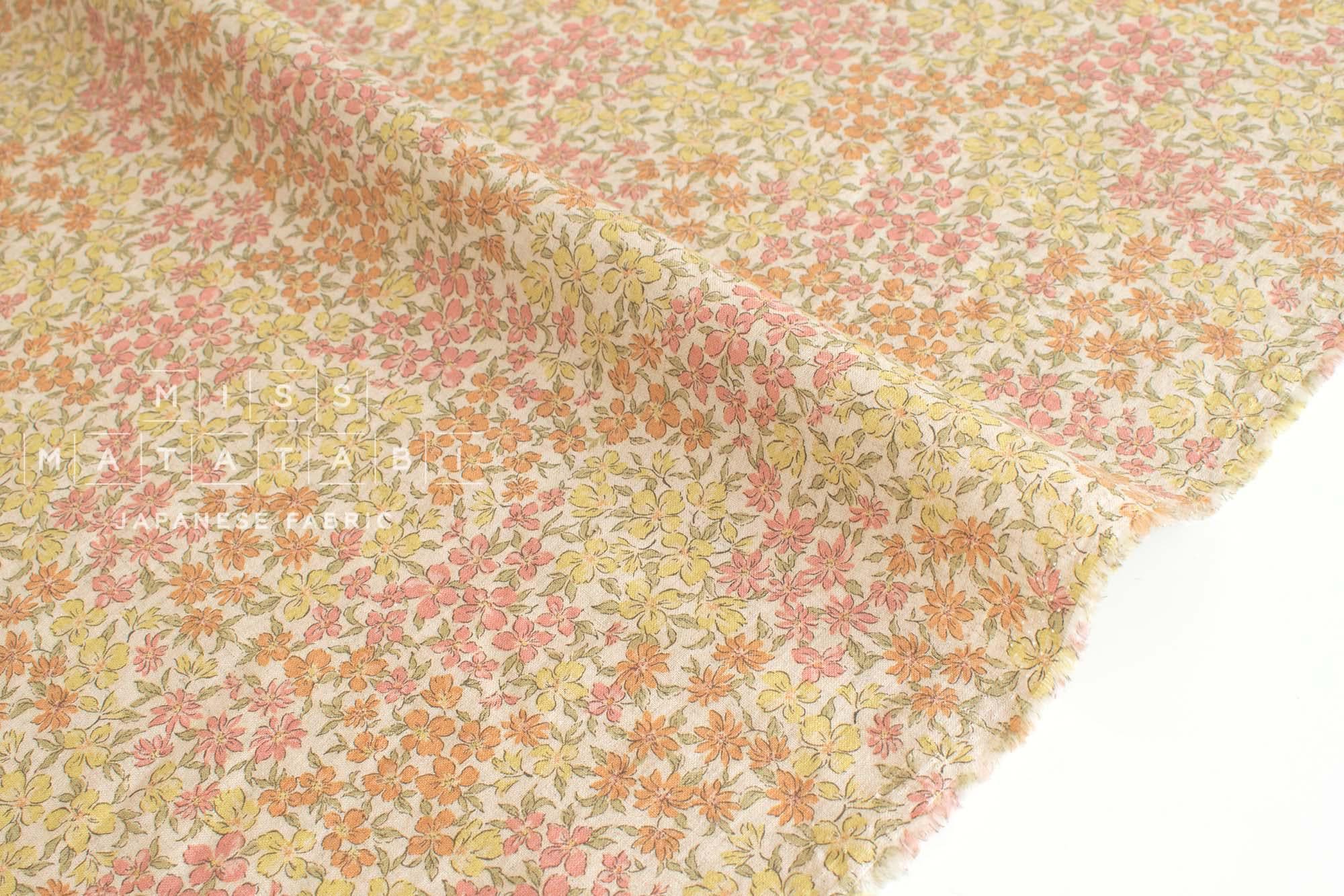 Japanese Fabric Meadow Linen Blend - B - 50cm