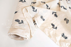 Japanese Fabric Embroidered Linen Blend - A1 - 50cm