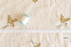 Japanese Fabric Embroidered Linen Blend - C1 - 50cm