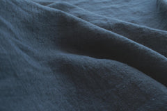 DEADSTOCK Japanese Fabric Shokunin Collection Azumadaki Linen 64 - dark navy - 50cm