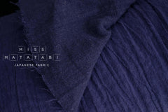 DEADSTOCK Japanese Fabric Shokunin Collection Azumadaki Double Face Linen and Gauze - blue - 50cm