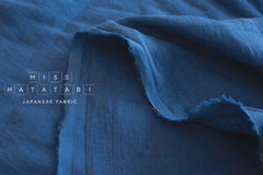 DEADSTOCK Japanese Fabric Shokunin Collection Azumadaki Linen - blue - 50cm