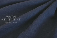 DEADSTOCK Japanese Fabric Shokunin Collection Azumadaki 47 Linen Wool Blend - ink blue - 50cm