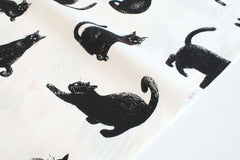 Japanese Fabric Giant Cats - black, white - 50cm