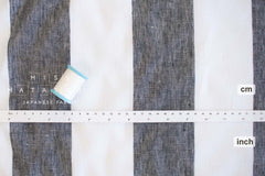 DEADSTOCK Japanese Fabric 100% Linen Big Stripes - 50cm