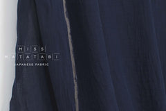 DEADSTOCK Japanese Fabric Shokunin Collection Azumadaki Linen Gauze - navy blue - 50cm