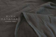 DEADSTOCK Japanese Fabric Shokunin Collection Orihimedaki Linen - 41 charcoal - 50cm