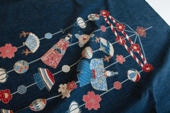 Shokunin Collection Hand-printed Japanese Fabric Panel Tsurihina - 50cm