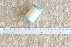 Japanese Fabric Shokunin Collection Yarn-Dyed Sun-Dried Embroidered Linen Blend - 50cm