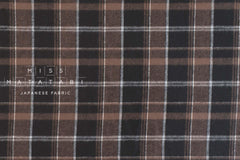 DEADSTOCK Japanese Fabric Yarn-dyed Brushed Plaid - chocolate - 50cm