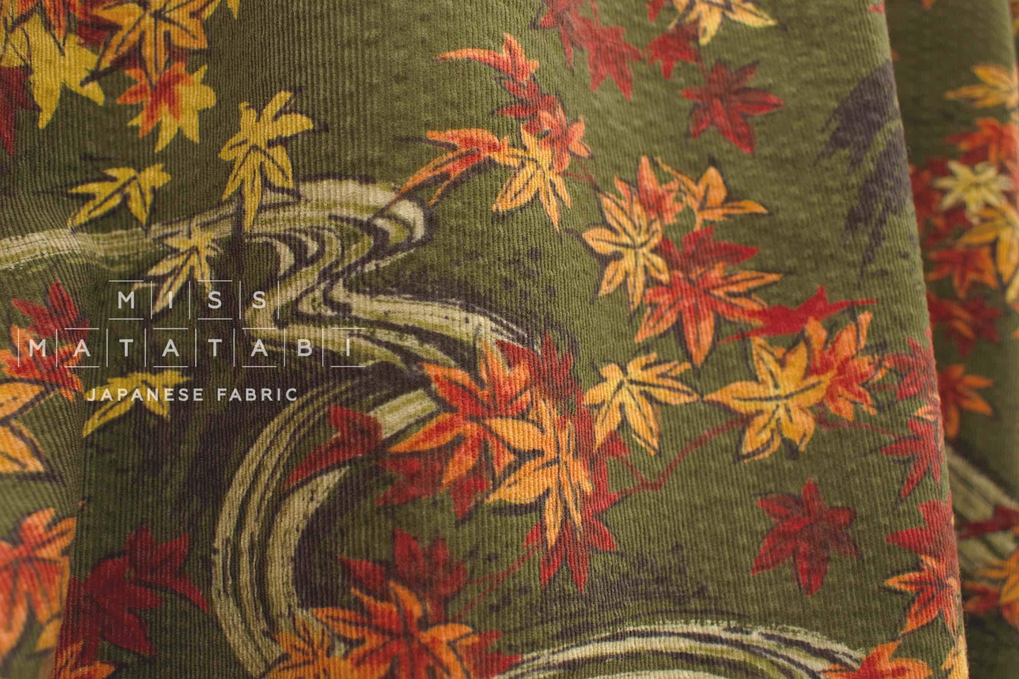 Japanese Fabric Ripple Corduroy Momiji - C - 50cm