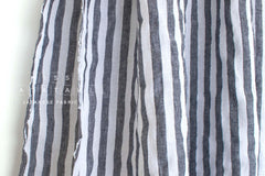 DEADSTOCK Japanese Fabric Shokunin Collection Azumadaki Linen Stripes - navy - 50cm