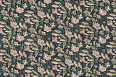 DEADSTOCK Japanese Fabric Ripple Corduroy Green Floral - 50cm