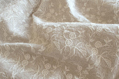 Japanese Fabric Shokunin Collection Yarn-Dyed Sun-Dried Embroidered Linen Blend - 50cm