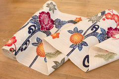 Shokunin Collection Hand-printed Chusen Japanese Yukata Fabric - Hakeme Tsumugi II - 50cm