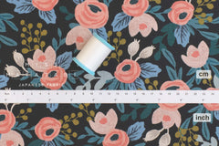 Cotton + Steel Garden Party Canvas - Rosa black - 50cm