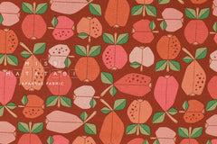 Cotton + Steel Under the Apple Tree Canvas - Orchard vermilion - 50cm