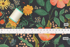 Cotton + Steel Camont Canvas - Poppy Fields black - 50cm