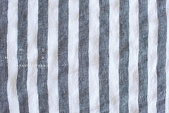 DEADSTOCK Japanese Fabric Shokunin Collection Azumadaki Linen Stripes - navy - 50cm