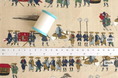 Japanese Fabric Daimyo Gyoretsu - B - 50cm
