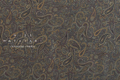 DEADSTOCK Japanese Fabric Ripple Corduroy Paisley - brown - 50cm