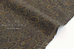 DEADSTOCK Japanese Fabric Ripple Corduroy Paisley - brown - 50cm