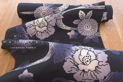 Shokunin Collection Hand-printed Chusen Japanese Yukata Fabric - Kuro Tsumugi - 50cm