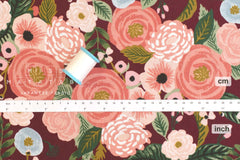 Cotton + Steel Garden Party Canvas - Juliet Rose burgundy - 50cm