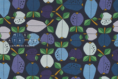 Cotton + Steel Under the Apple Tree Canvas - Orchard deep blue - 50cm