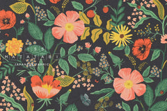 Cotton + Steel Camont Canvas - Poppy Fields black - 50cm