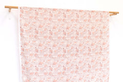 Japanese Fabric Sad Cats in the Window - peach pink - 50cm