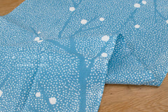 Shokunin Collection Hand-printed Chusen Japanese Tenugui Fabric - Yukimochi - light blue - panel
