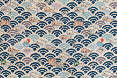 Japanese Fabric Wild Son of Neptune Cat - B - 50cm