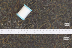 DEADSTOCK Japanese Fabric Ripple Corduroy Paisley - brown - 50cm