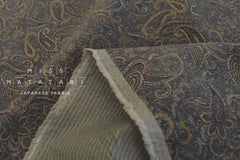 DEADSTOCK Japanese Fabric Ripple Corduroy Paisley - brown - 50cm
