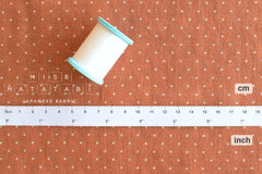 DEADSTOCK Japanese Fabric 100% Linen Pin Dots - orange - 50cm