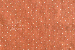 DEADSTOCK Japanese Fabric 100% Linen Pin Dots - orange - 50cm