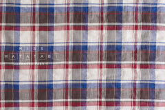 DEADSTO0CK Japanese Fabric Yarn-Dyed Plaid Herringbone - red - 50cm