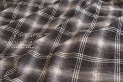 DEADSTO0CK Japanese Fabric Yarn-Dyed Plaid Herringbone - black, grape, grey - 50cm