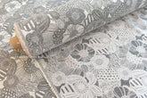 Japanese Fabric Yarn Dyed Woven Jacquard Wild Floral - grey - 50cm