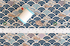 Japanese Fabric Wild Son of Neptune Cat - B - 50cm