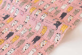 Japanese Fabric Cotton Ripple Cats on the Line - B - 50cm