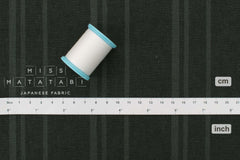 DEADSTOCK Japanese Fabric Yarn Dyed Linen Blend - green grey - 50cm